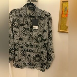 The Kooples Black, Grey and White Button Down Blouse.  Size 1 (2-4)